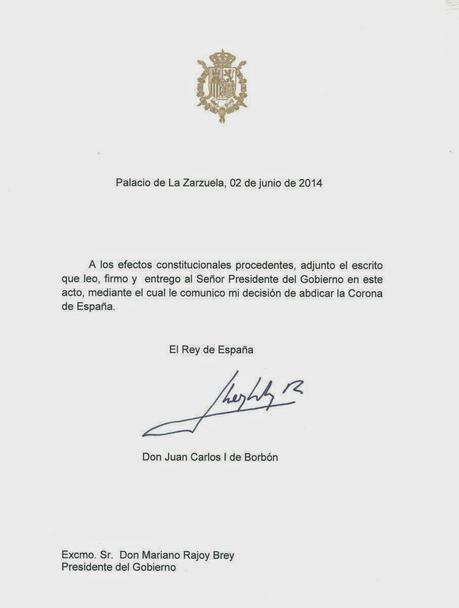 España: Abdicación del Rey Juan Carlos I España: Abdicación del Rey Juan Carlos I