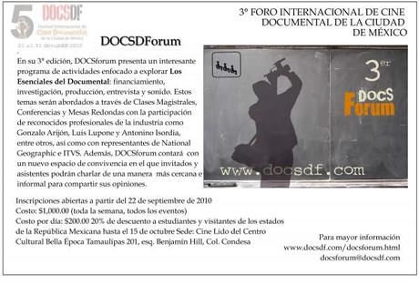 3er Foro Internacional de  Cine Documental de la Ciudad de México