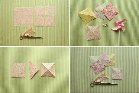 Organización Mesas: Molinillos de viento con nº de mesa