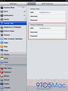 IOS 4.2 Beta 2 incluye Configuracion Tethering para IPAD