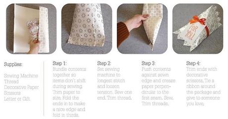 Packaging Regalos: coser el papel de regalo