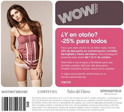 DESCUENTOS: 25% en Women'secret