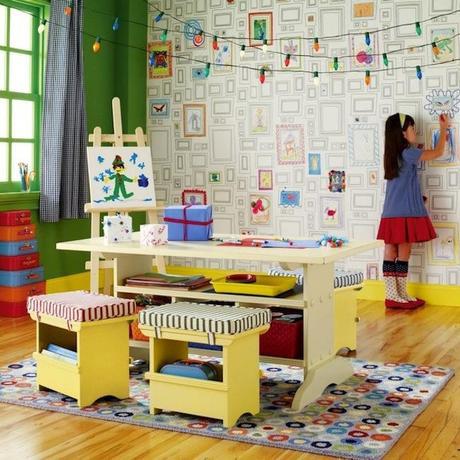 Papel pintado infantil con cuadros