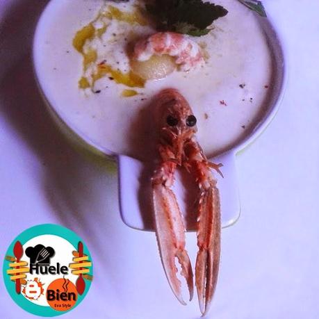 Crema de melón con cigalas