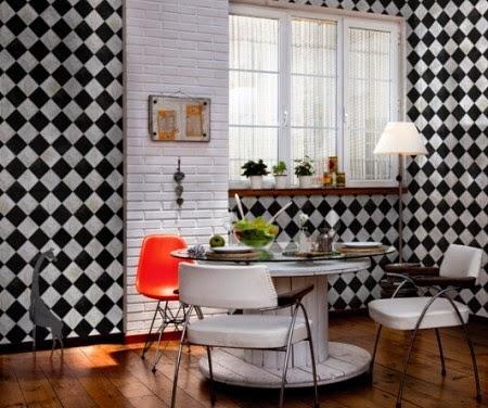 Mosaicos históricos en papel pintado