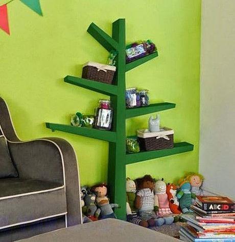 Repisas con forma de árbol para habitaciones