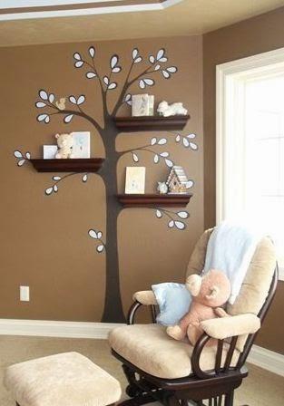 Repisas con forma de árbol para habitaciones