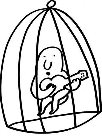 English: Free Speech. Luis Ricardo cartoon Esp...