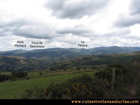 Ruta Cangas - Acebo: Vista de Peña Manteca, Fana de Genestaza y la Patana