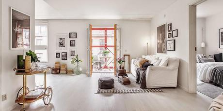 APARTAMENTO NÓRDICO DECORADO RECICLANDO MALETAS