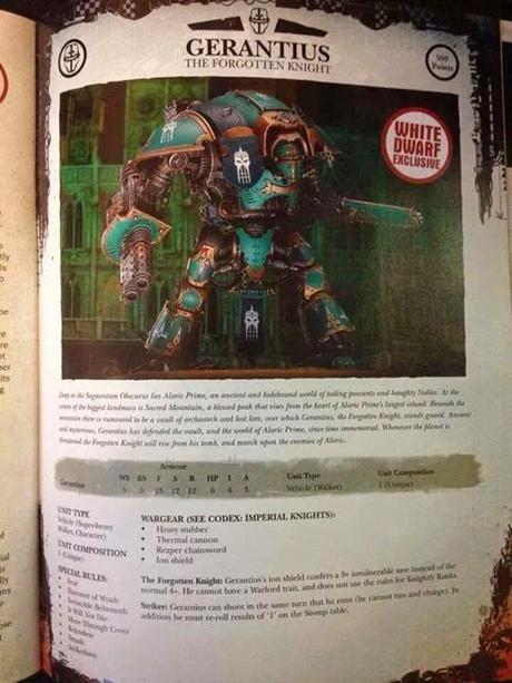 Ultima hora!!Gerantius,el Caballero Olvidado, tiene perfi propio exclusivo(W40K)