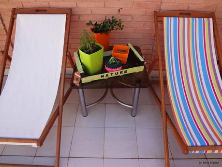 Más terraza y una caja de frutas