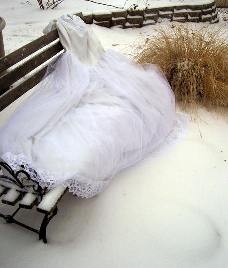 vestido de novia en la nieve