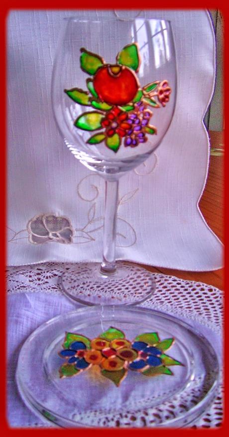 COPAS DE CRISTAL CON VITRALES