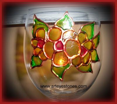 COPAS DE CRISTAL CON VITRALES