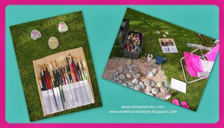 PINTANDO PIEDRAS EN EL JARDIN!!