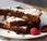Brownie nueces frambuesas