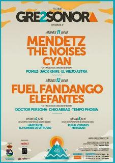 Festival Gre2Sonora: Fuel Fandango, Elefantes, Mendetz, The Noises, Cyan, Jack Knife...
