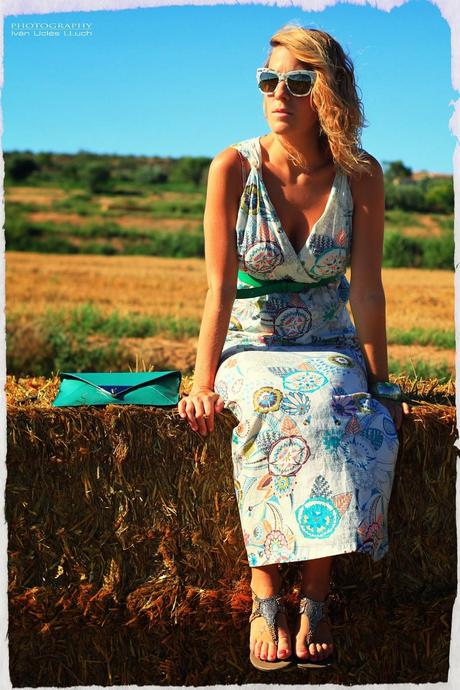 Vestido largo estampado