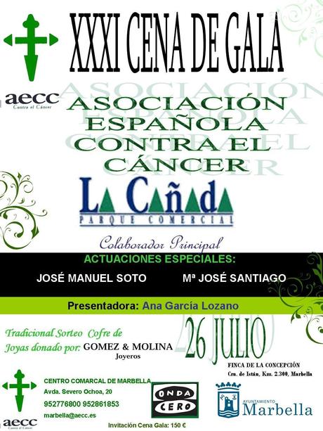 La AECC de Marbella celebrará el 26 de julio la cena de gala