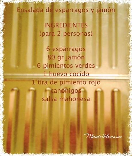 Ensalada de espárragos y jamón