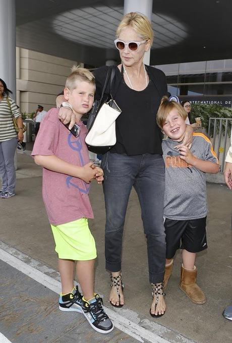 Sharon Stone con sus hijos