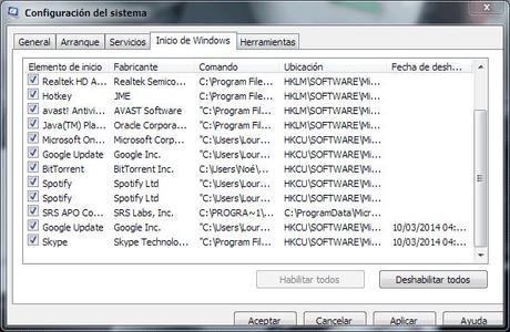 Programa al inicio de Windows 7