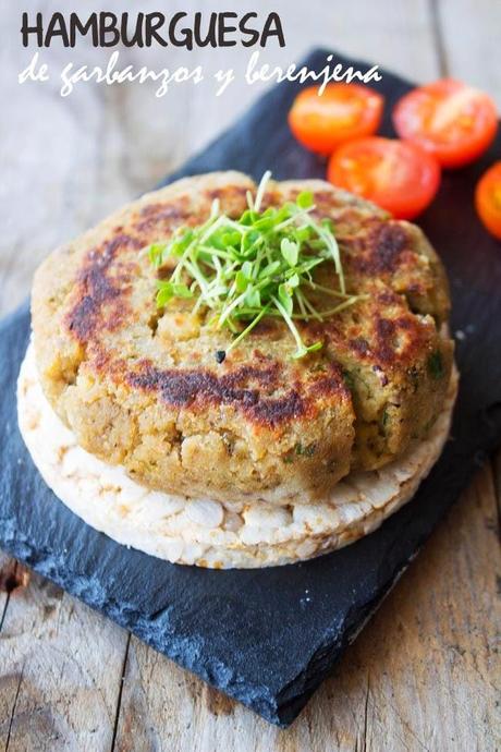 Hamburguesa de garbanzos y berenjena (vegetariana)