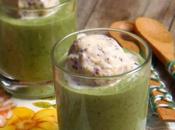 Salmorejo verde helado mostaza antigua