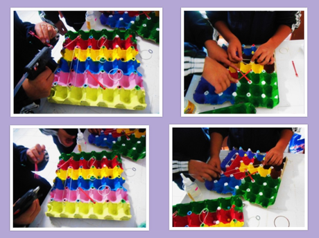 Trabajos con las cubetas de cartón ( parte 4 )