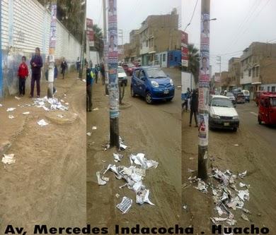 En Huacho: SIMPATIZANTES DE MARCIAL PALOMINO ENSUCIAN  LA CIUDAD…