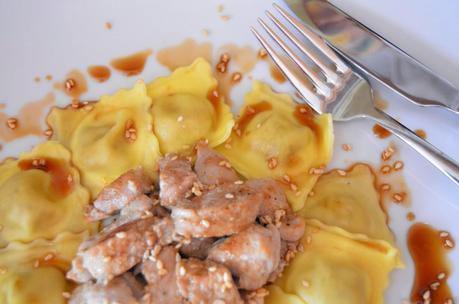 PASTA FRESCA RELLENA DE BOLETUS CON SOLOMILLO Y SALSA AL PEDRO XIMENEZ PASTA FRESCA RELLENA DE BOLETUS CON SOLOMILLO Y SALSA AL PEDRO XIMENEZ