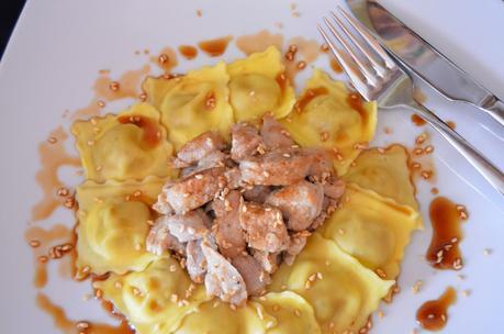 PASTA FRESCA RELLENA DE BOLETUS CON SOLOMILLO Y SALSA AL PEDRO XIMENEZ PASTA FRESCA RELLENA DE BOLETUS CON SOLOMILLO Y SALSA AL PEDRO XIMENEZ