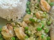 Rape salsa mejillones gambas