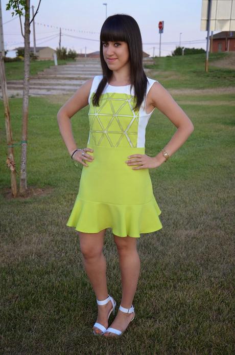 Sheinside: Green triangles dress!!!
