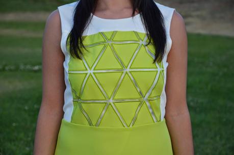 Sheinside: Green triangles dress!!!