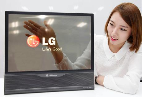 LG muestra prototipo, pantalla flexible de 18 pulgadas
