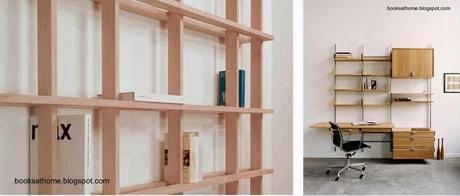 Estanterías de madera y con soportes de metal a la pared