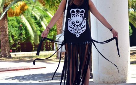 Outfit | Fringed dress