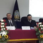 El Dr. Robert del Aguila Vela junto a las autoridades de la Corte Suprema de Justicia y de la Corte Superior de Cañete, durante su conferencia en el curso de reforzamiento procesal laboral a los magistrados cañetanos.