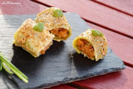 Falso maki de salmón con mostaza maille-5
