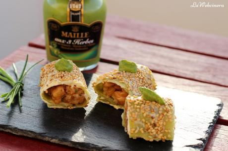 Falso maki de salmón con mostaza maille-6