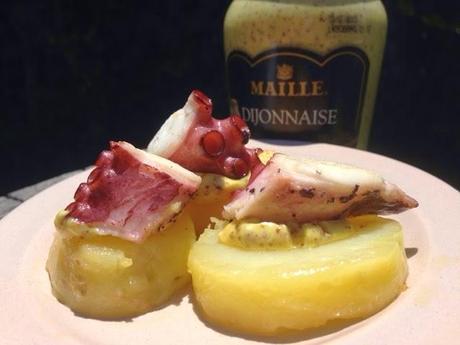 Pulpo a la brasa con patatas y mostaza Dijonnaise