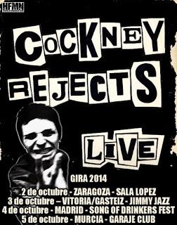 Gira española de Cockney Rejects en octubre
