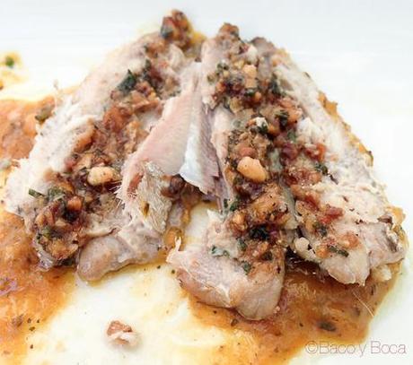 relleno SARDINAS RELLENAS SOBRE CALABAZA en Llagut Taverna Marinera Tarragona amigastronomikas viaje a tarraco