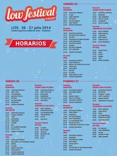 Horarios del Low Festival 2014