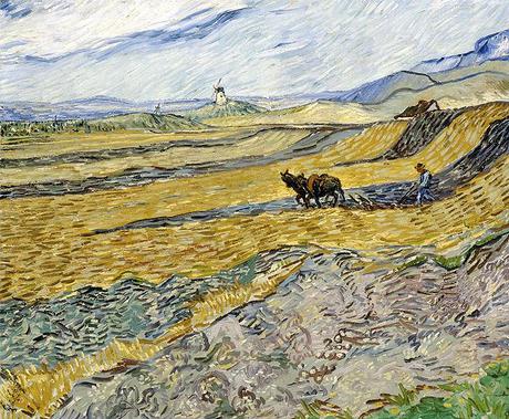 Campo cercado con labrador de Vincent Van Gogh en el Museo Lázaro