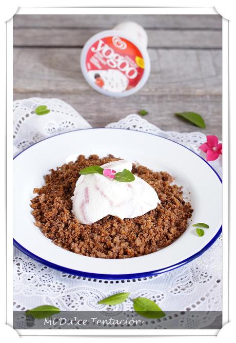 Helado Frigo Yogoo Frito en Hojaldre y Tierra de Bizcocho con Frigo Yogoo