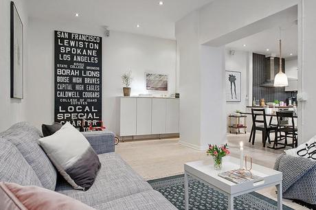 ESPACIOSO APARTAMENTO NORDICO EN BLANCO Y NEGRO.