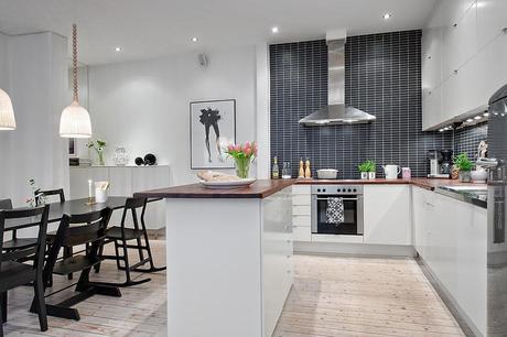 ESPACIOSO APARTAMENTO NORDICO EN BLANCO Y NEGRO.